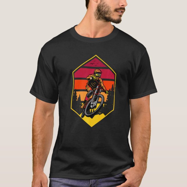 Terrängcykel Retro T Shirt (Framsida)