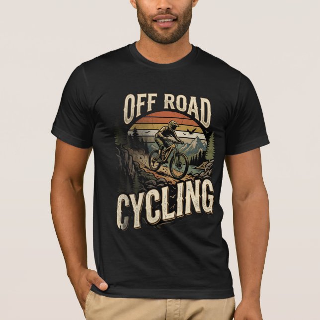 Terrängcykling Vintage Mountain T Shirt (Framsida)