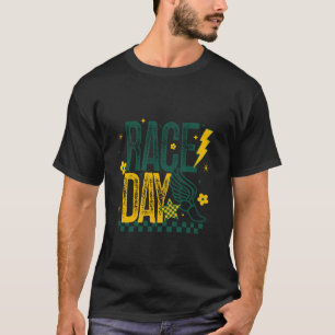 Terränglöpning Dag Löpare Friidrott Grön T Shirt