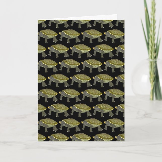 Terrapin (mönster svart) - Greeting Card Kort (Framsida)