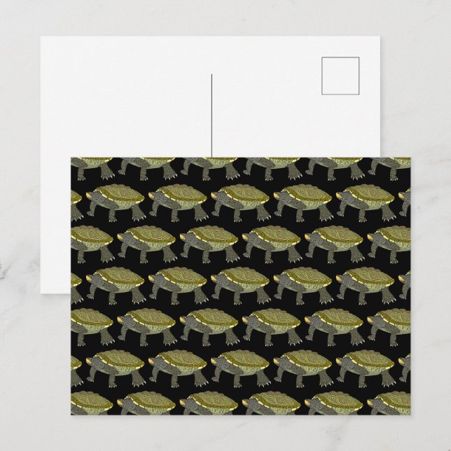 Terrapin (pattern black) - Postcard Vykort (Fram/baksida)