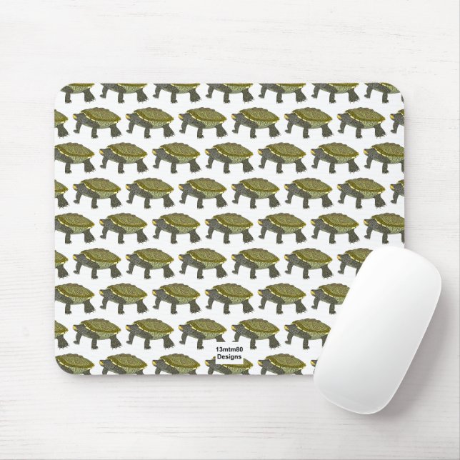 Terrapin (pattern white) - Mouse Pad Musmatta (Med mus)