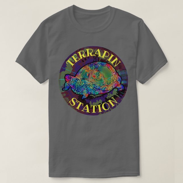 Terrapin Station Trippy Retro Turtle på Natten 1 T Shirt (Design framsida)