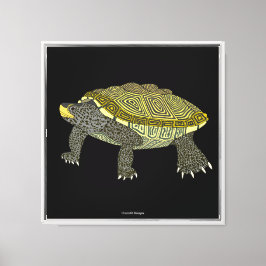 Terrapin (svart) - Canvastryck