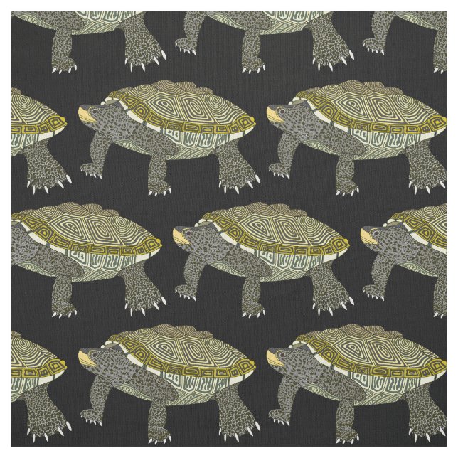 Terrapin (svart) - Pima bomullstyg Tyg (Provkarta)