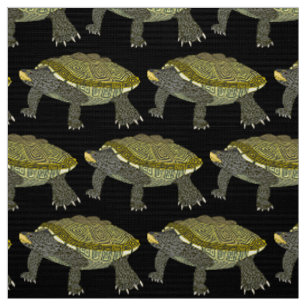 Terrapin (svart) - Polyester Poplin Tyg