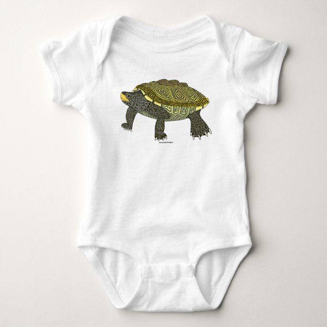 Terrapin (vit) - Kroppsoverall för bebisar T Shirt (Framsida)