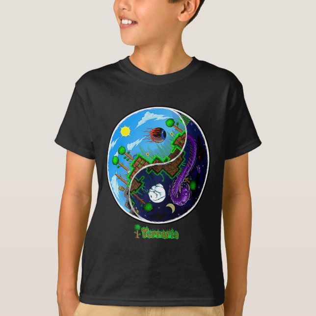Terraria Night And Day T Shirt  (Framsida)