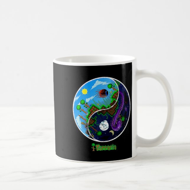Terraria Night And Day T Shirt  Kaffemugg (Höger)
