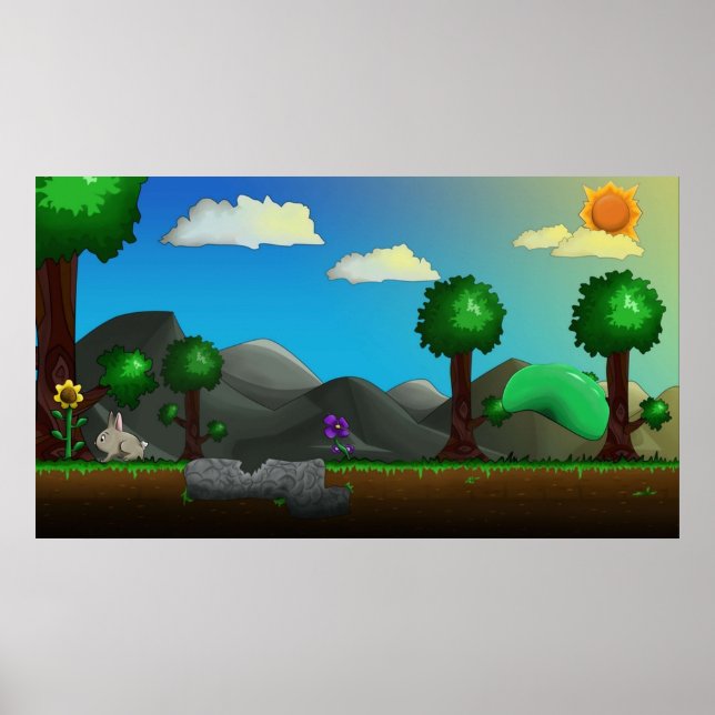 Terraria Sunny Day Illustration Poster (Framsidan)