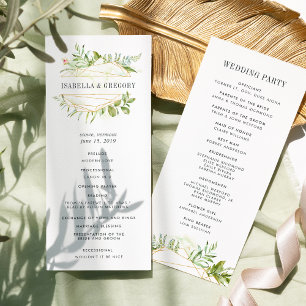 Terrarium Bröllop Ceremony-programmet Program
