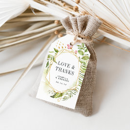 Terrarium Geometric Watercolor Wedding Favor Presentetikett