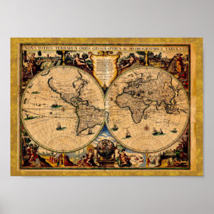 Terrarum 1625 för totius för vintagekartaNova Poster