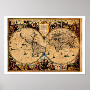 Terrarum 1625 för totius för vintagekartaNova Poster
