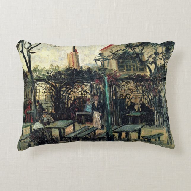 Terrass på en café, Montmartre av Vincent van Gogh Prydnadskudde (Framsidan)