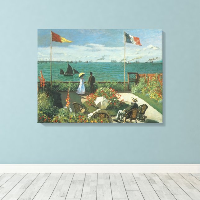 Terrass vid havet av Claude Monet Canvastryck (Insitu (trägolv))