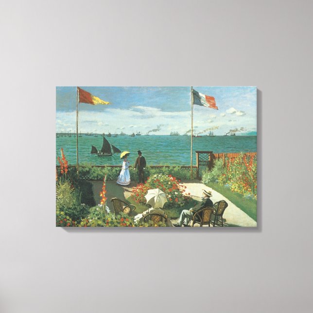 Terrass vid havet av Claude Monet Canvastryck (Framsida)