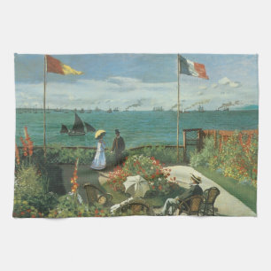 Terrass vid havet av Claude Monet Kökshandduk