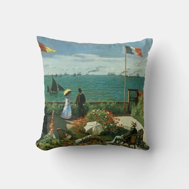Terrass vid havet av Claude Monet Kudde (Framsida)