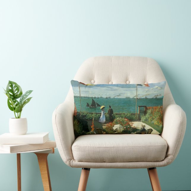 Terrass vid havet av Claude Monet Lumbarkudde (Stol)