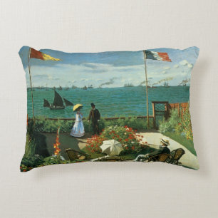 Terrass vid havet av Claude Monet Prydnadskudde