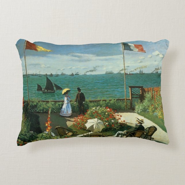 Terrass vid havet av Claude Monet Prydnadskudde (Framsidan)