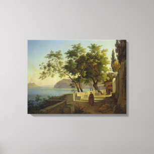 Terrassen av Capucinsen i Sorrento, 1828 Canvastryck