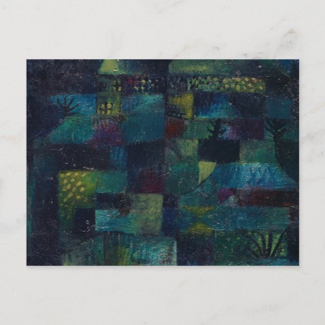 Terrasserad trädgård, 1920 av Paul Klee Vykort (Framsida)