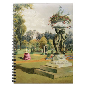 Terrassträdgården, Woburn Abbey (chromolithoen) Anteckningsbok Med Spiral