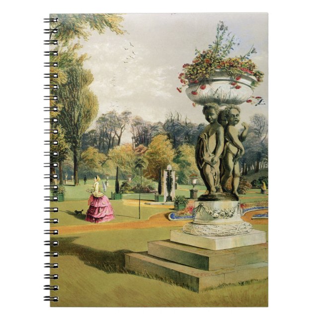 Terrassträdgården, Woburn Abbey (chromolithoen) Anteckningsbok Med Spiral (Framsidan)
