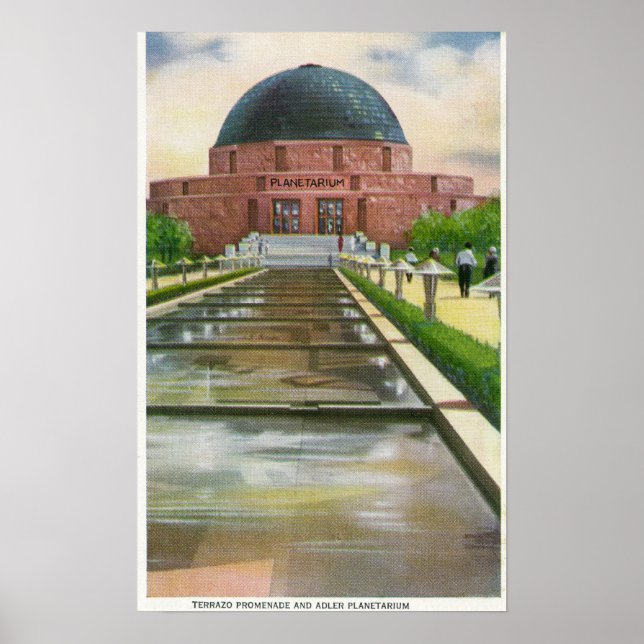 Terrazo Prostegvy över Adler Planetarium Poster (Framsidan)