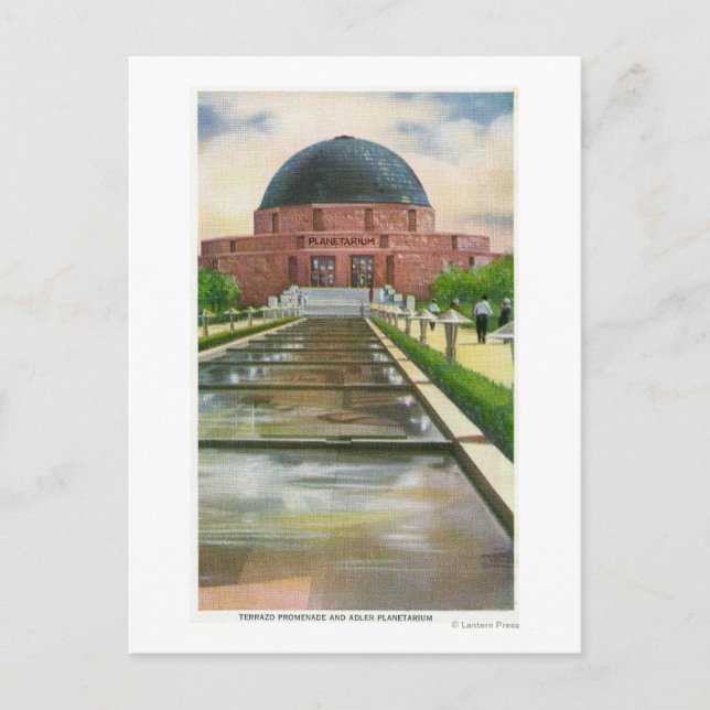 Terrazo Prostegvy över Adler Planetarium Vykort (Framsida)