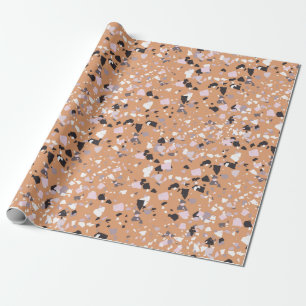 Terrazzo Abstrakt Mönster Terracotta Presentpapper