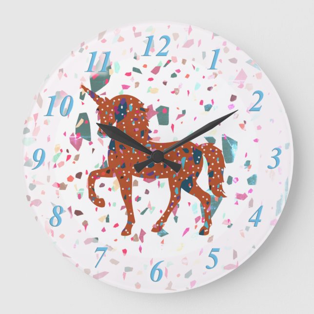 Terrazzo Biet Unicorn Stor Klocka (Framsida)