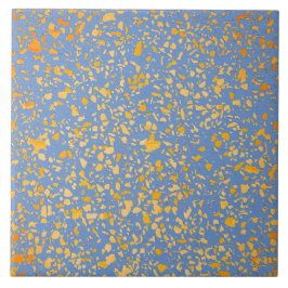 Terrazzo Blue Gult Minimal Simple Stone Mönster Kakelplatta