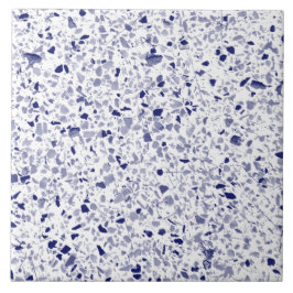 Terrazzo Blue White Minimal Modern Stone Kakelplatta
