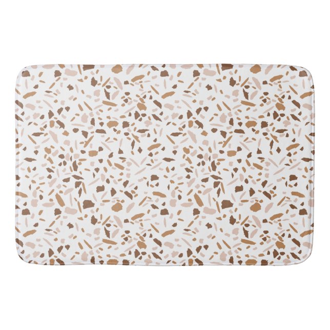 Terrazzo Brun och Beige och Vit  Badrumsmatta (Framsidan)