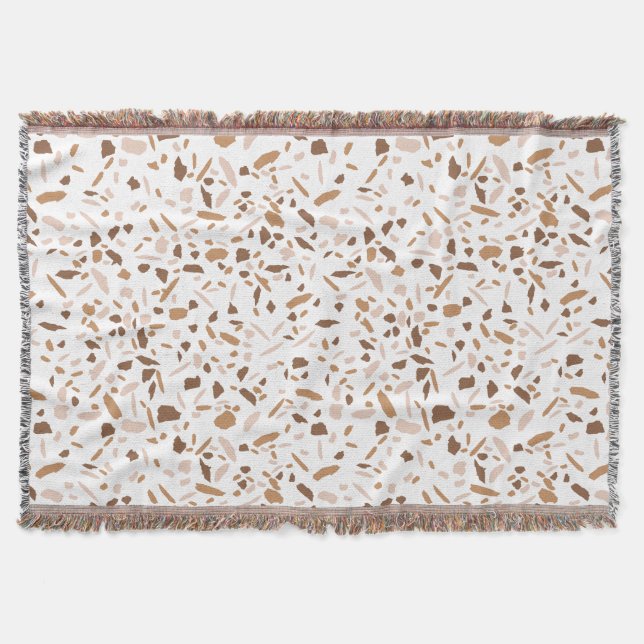 Terrazzo Brun och Beige och Vit   Filt (Framsidan)