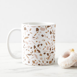 Terrazzo Brun och Beige och Vit  Kaffemugg