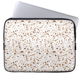 Terrazzo Brun och Beige och Vit Laptop Fodral