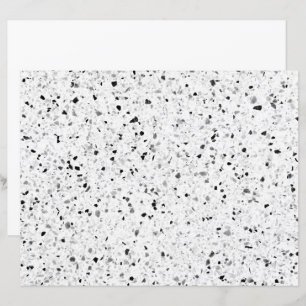 Terrazzo Elegant Black and White Grått Retro