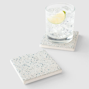 Terrazzo Elegant Teal Blue Grönt White Grått Ret Stenunderlägg