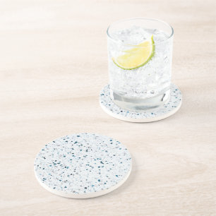 Terrazzo Elegant Teal Blue Grönt White Grått Retro Underlägg