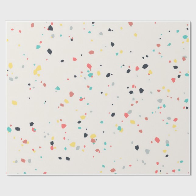Terrazzo Fläckig Sömlös Mönster Presentpapper (Platt)