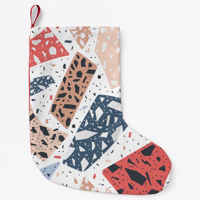 Terrazzo floor marble seamless hand drawn pattern  liten julstrumpa (Framsidan)
