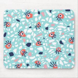 Terrazzo Funny Geometric Mönster med Ögon Musmatta