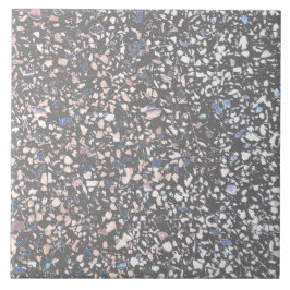 Terrazzo Grått Blue Pastel Minimal Modern Stone Kakelplatta
