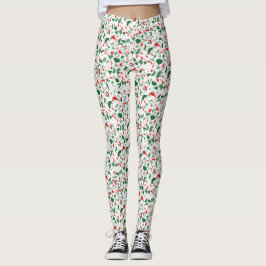Terrazzo Grönt Red jul Mönster Helgdag Leggings