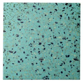 Terrazzo Grönt Teal Minimal Modern Stone Mönster Kakelplatta