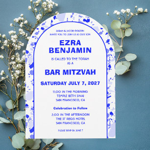 Terrazzo Hand plockade Anpassningsbar Pub Bat mitz Inbjudningar